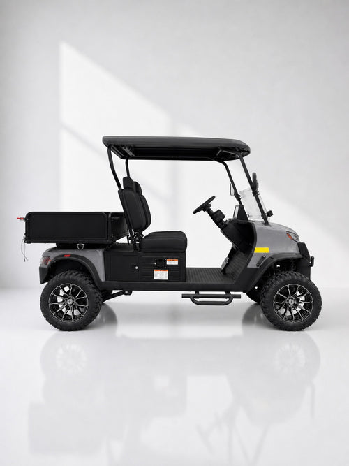 Beavrr M1124MT Gray 2-passenger electric utility golf cart side profile