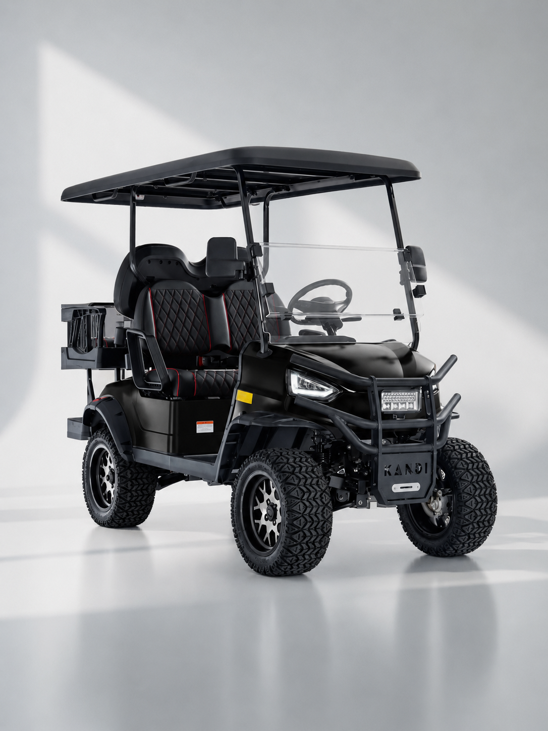 Kandi Kruiser 4P - Black electric golf cart alternate product angle at Rider Outlets