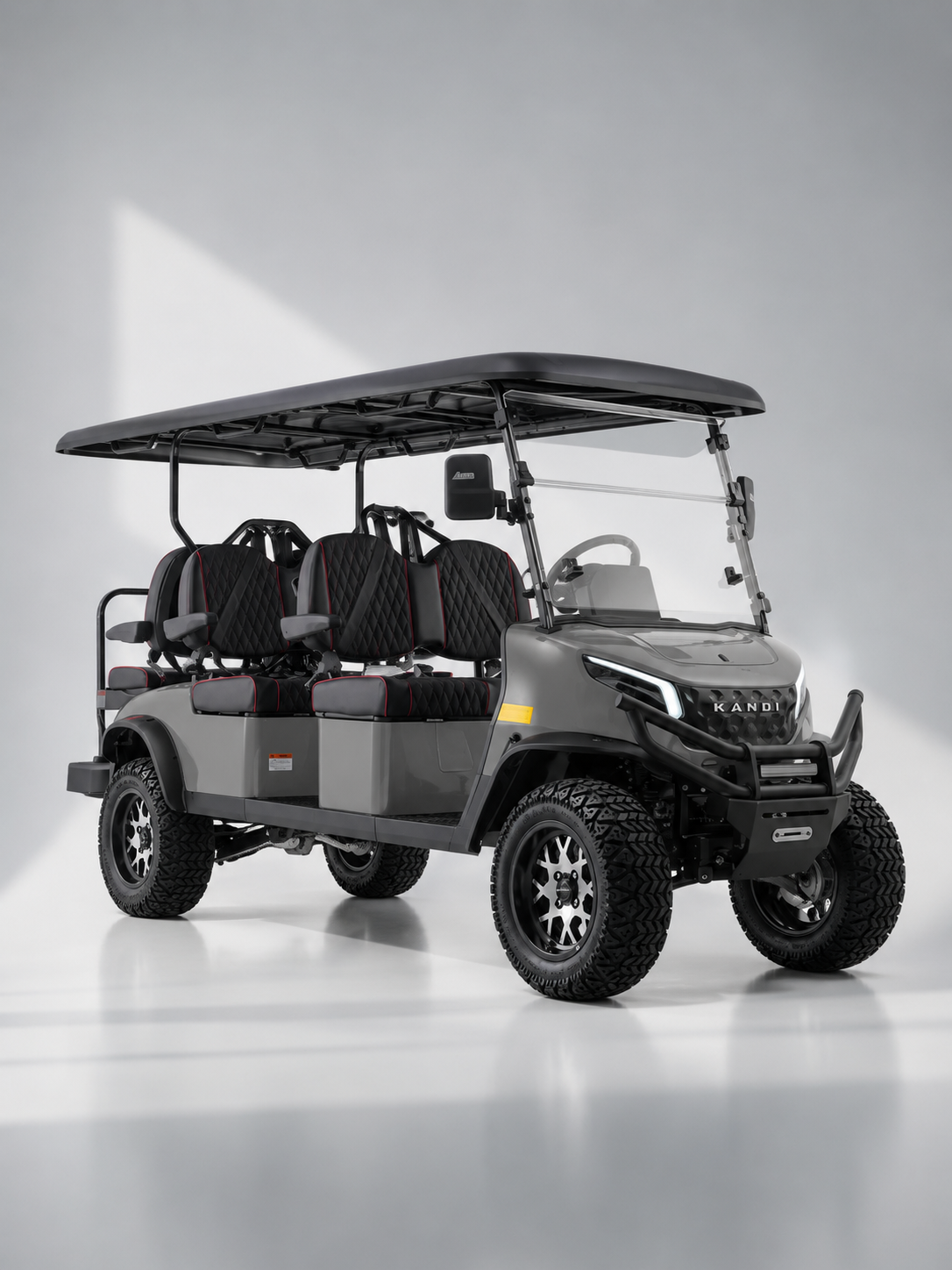 Kandi Kruiser 6Pro Gray electric golf cart front three-quarter view