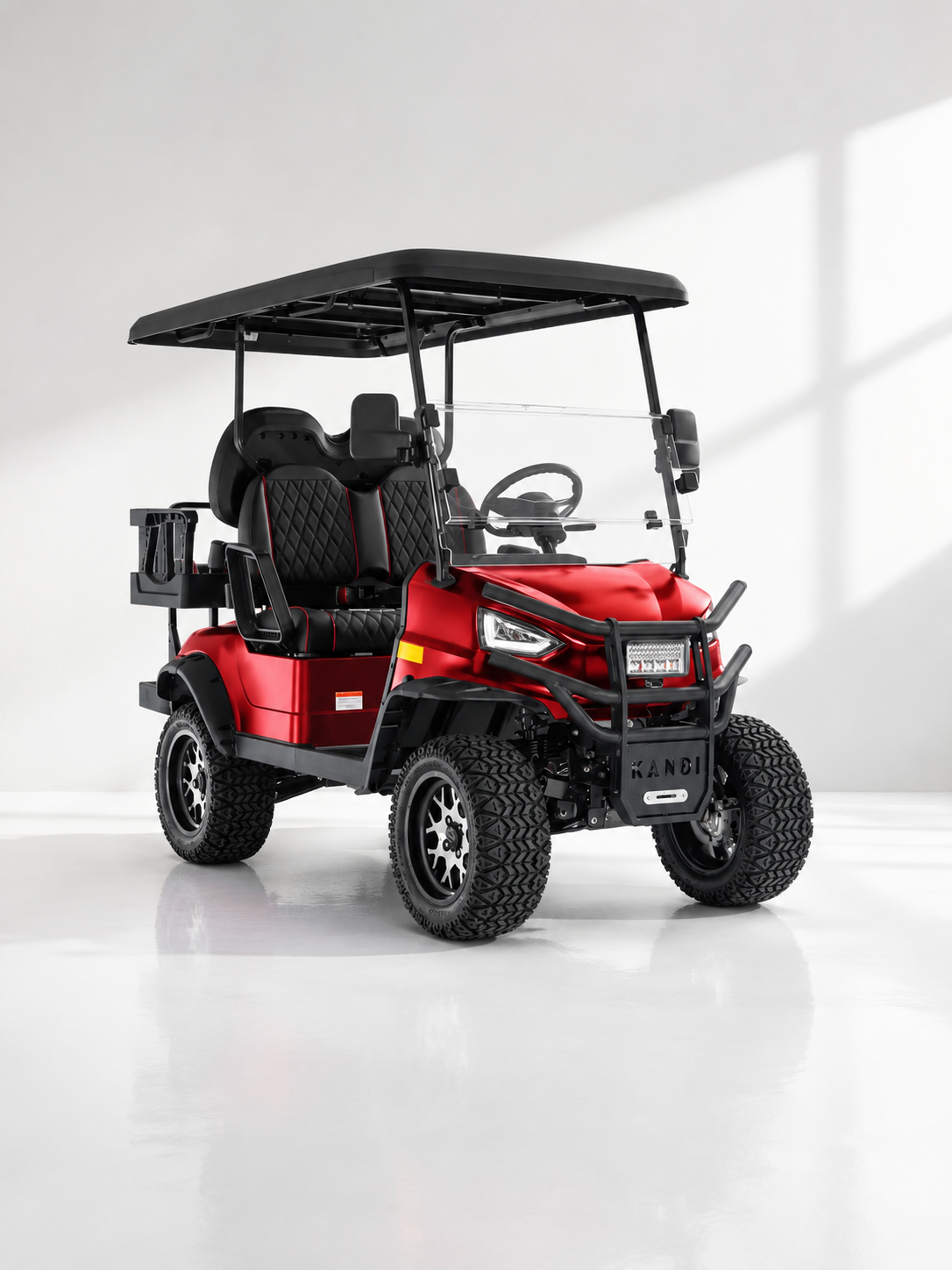 Kandi Kruiser 4P - Red electric golf cart alternate product angle at Rider Outlets