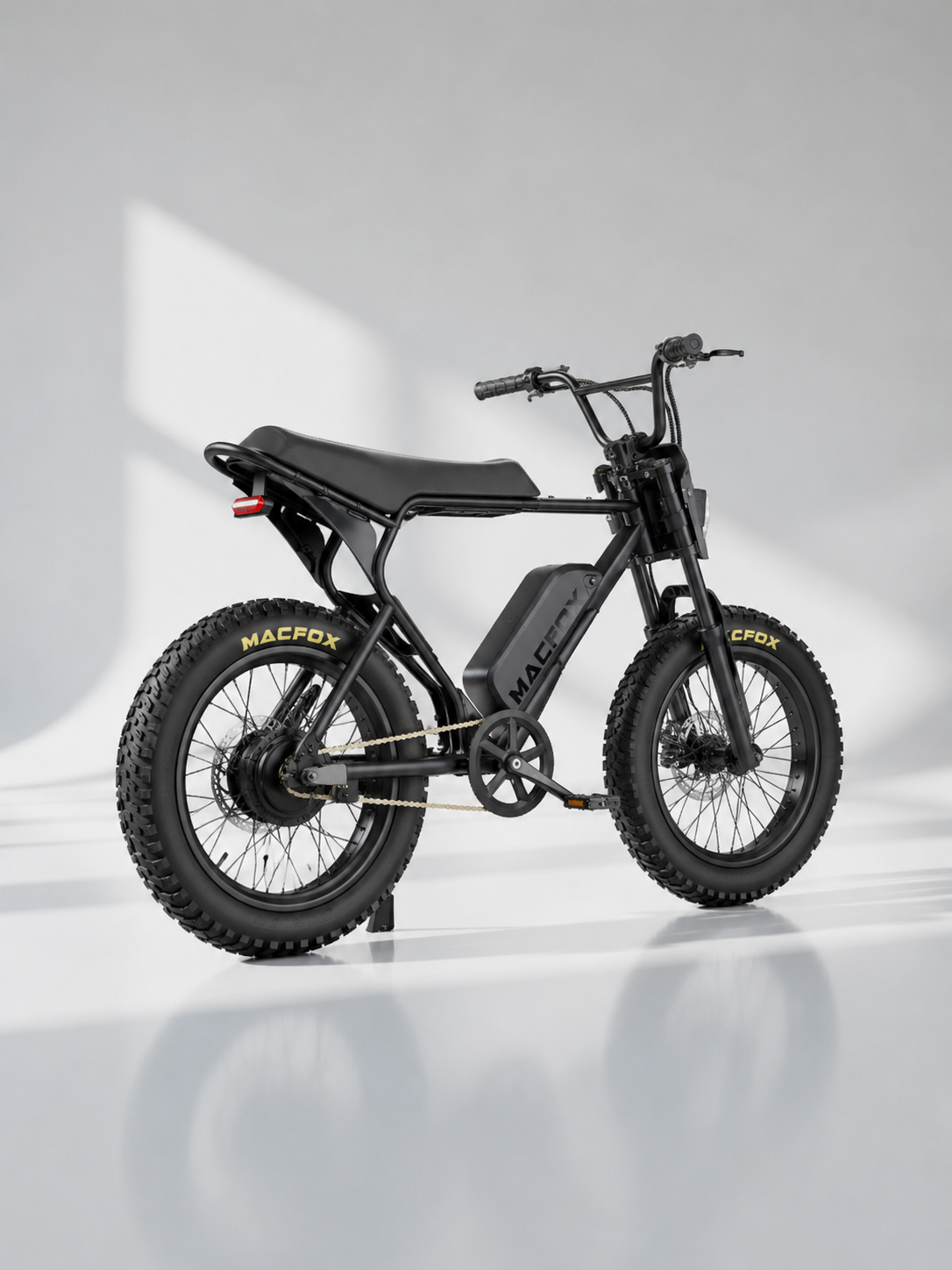 MacFox X1S Black electric bike rear three-quarter view