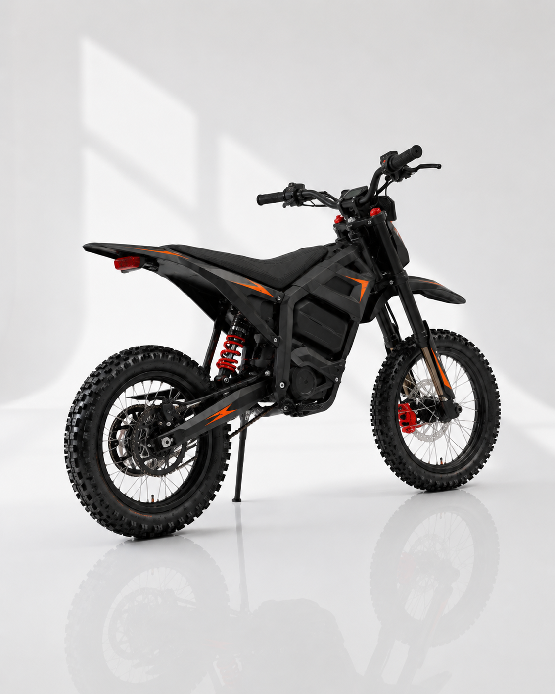 CEMOTO D03 Beast Black electric dirt bike rear three-quarter view