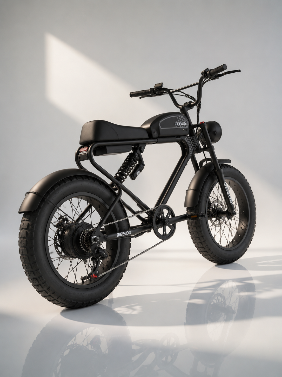 MEELOD DK300 Plus Black electric bike rear three-quarter view