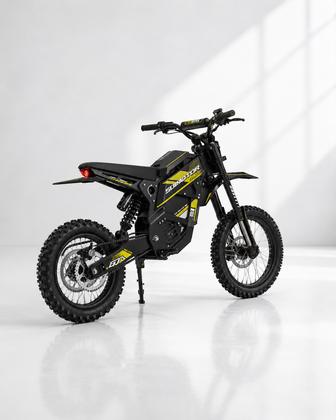 Guimotor G1 Black electric dirt bike rear three-quarter view