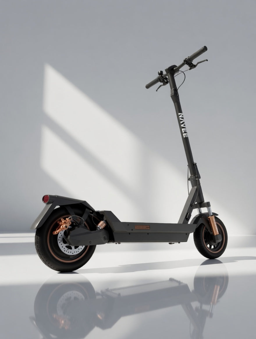 NAVEE GT5 MAX Black electric scooter rear three-quarter view