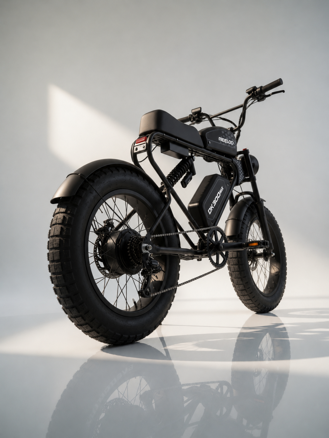 MEELOD DK300 Max Black electric bike rear three-quarter view