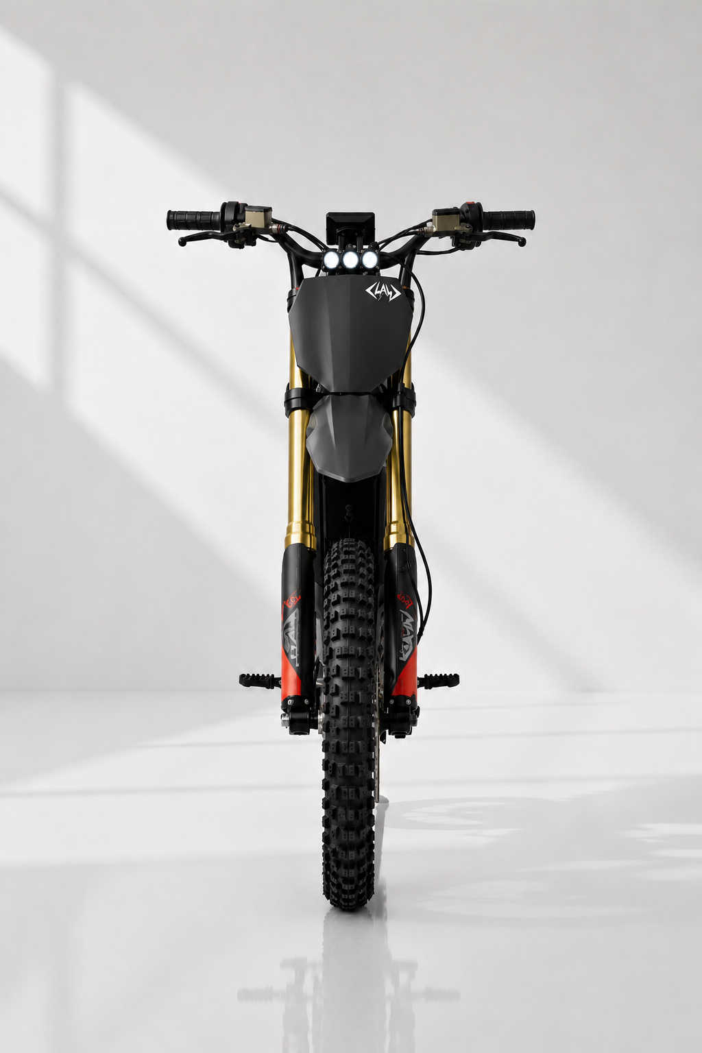Claw Eon Long Range - Black electric dirt bike rear or detail view at Rider Outlets
