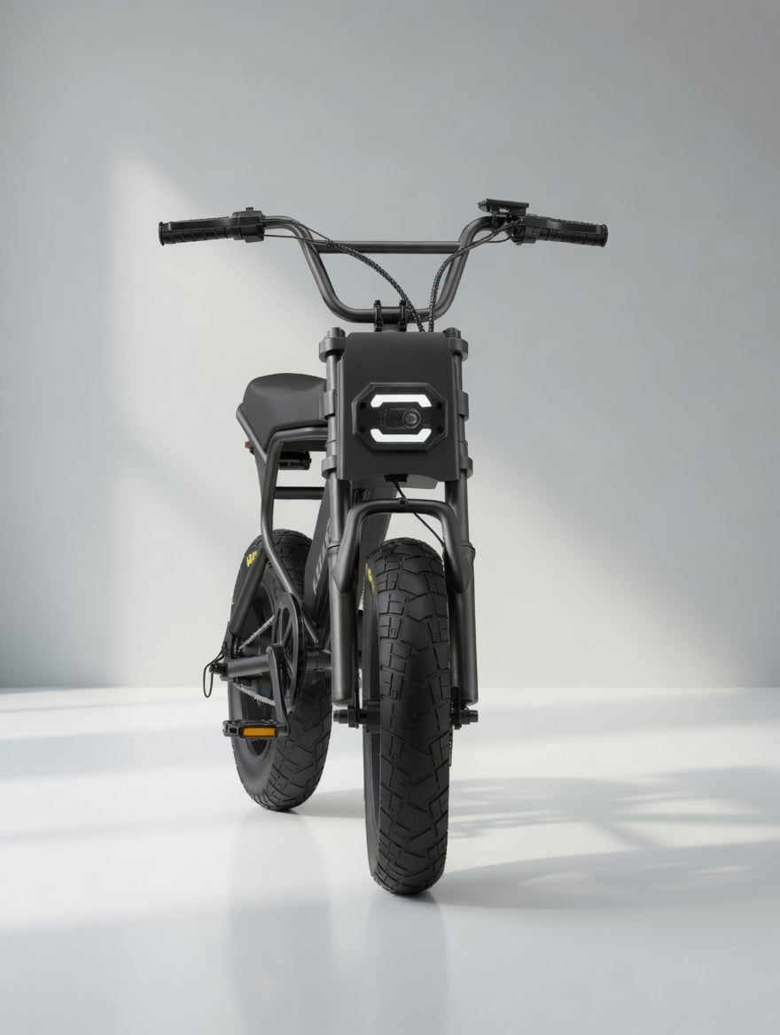 MacFox M16 Black electric bike front view