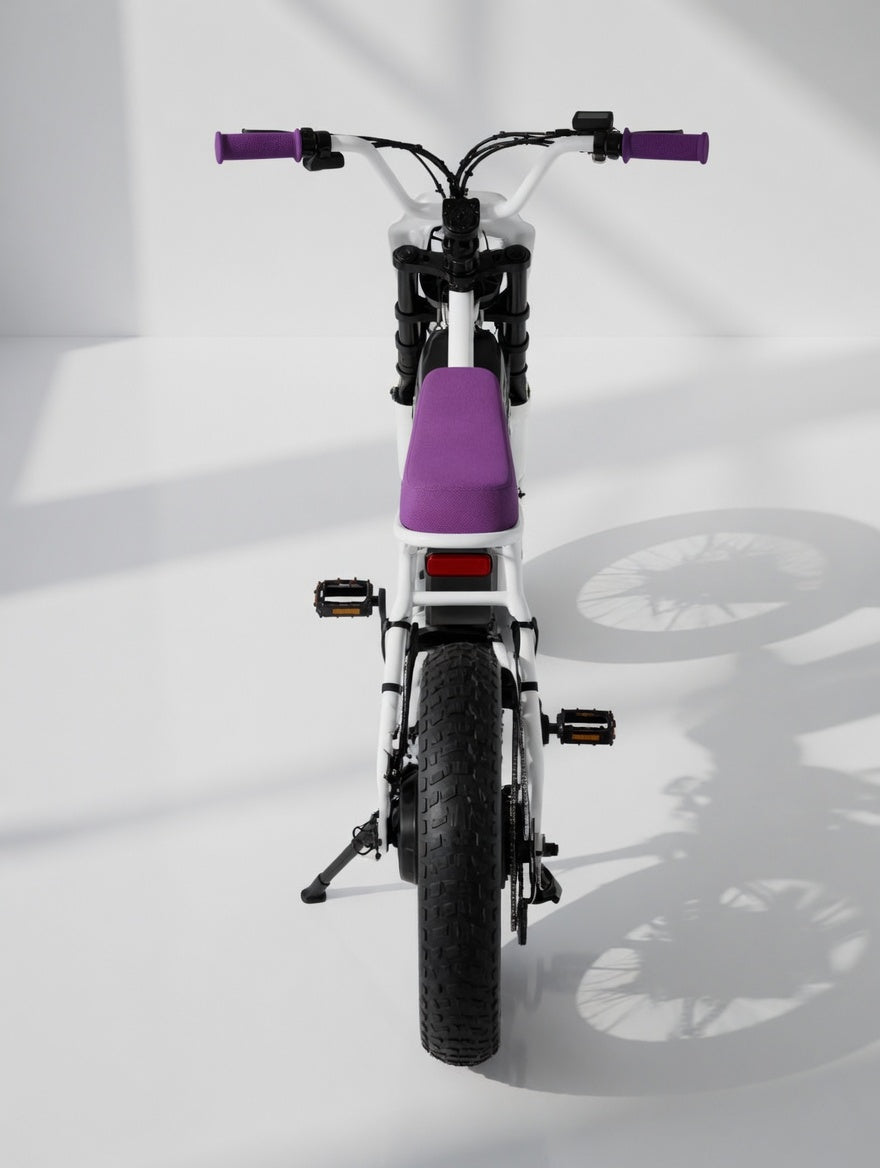 MacFox X1S x Bs.zay Purple electric bike rear view