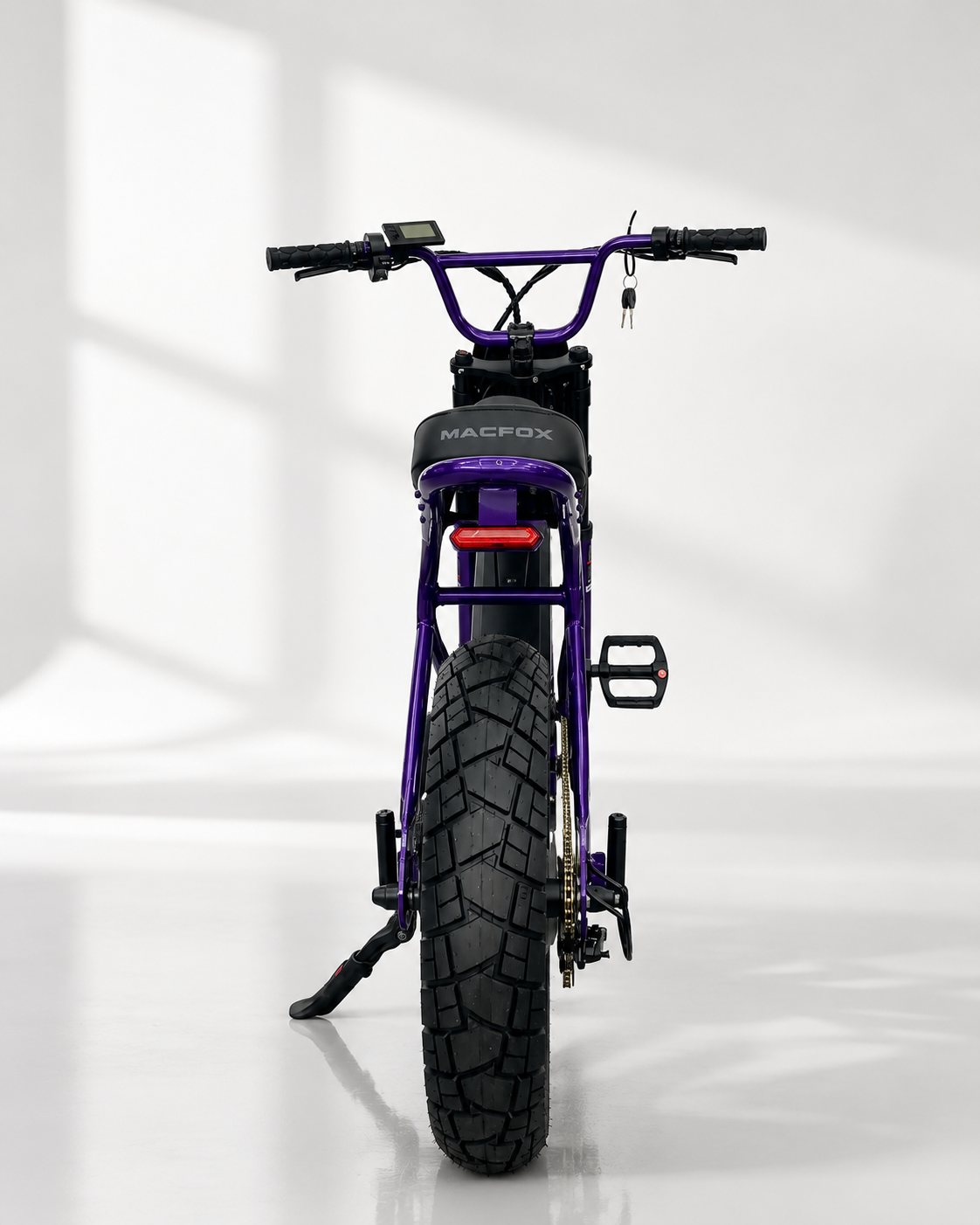 MacFox X7 Purple electric bike rear view