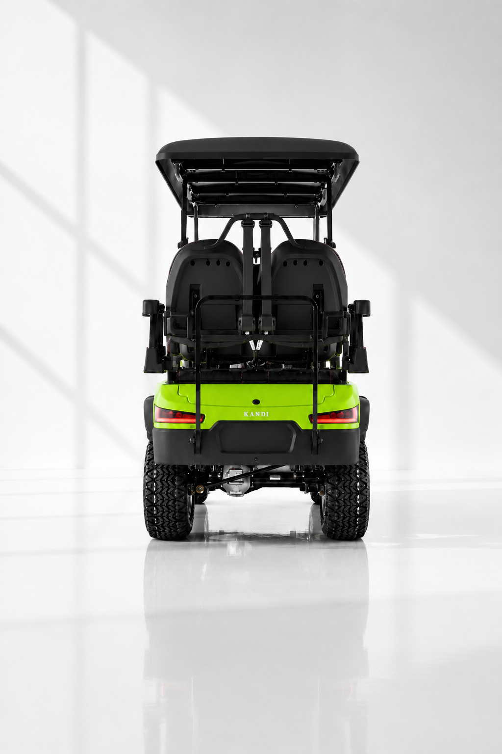 Kandi Kruiser 4Pro FWD Green electric golf cart rear view