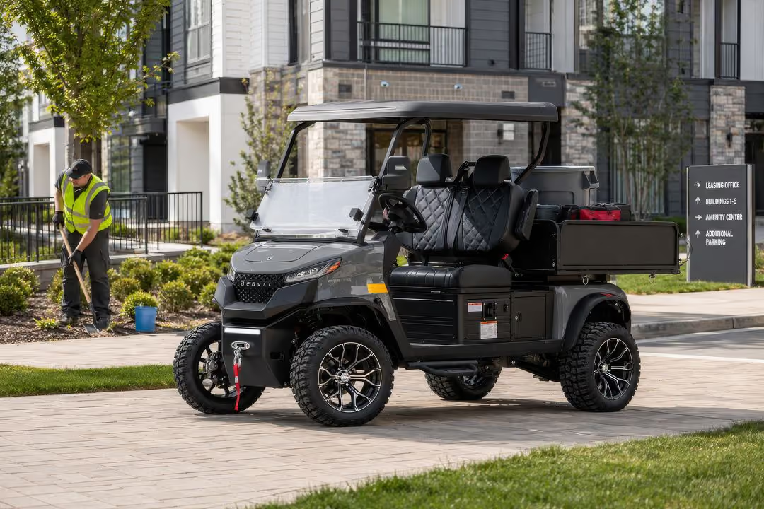 Beavrr LOGR 2P electric utility vehicle at a maintained property