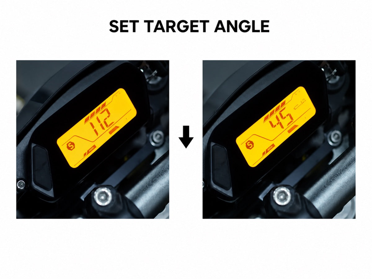 English Wheelie Assist target angle setting display reference