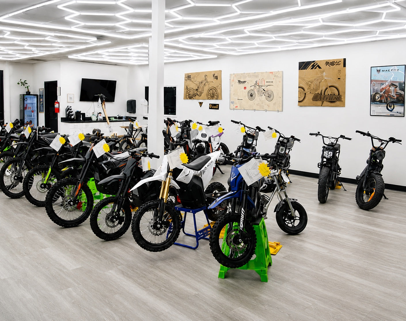 Wide view of Rider Outlets showroom